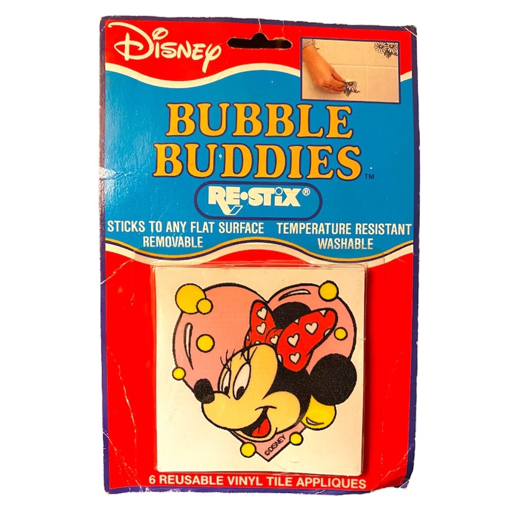 NOS HTF Vintage Disney Minnie Mouse Bubble Buddies Restix